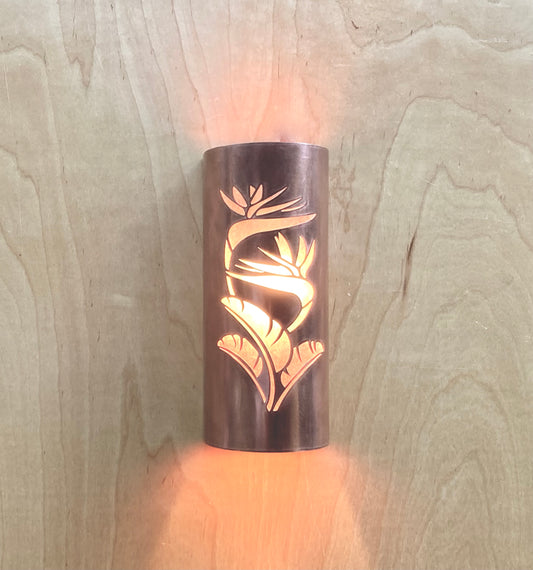 Bird of Paradise Copper Sconce Light- Small